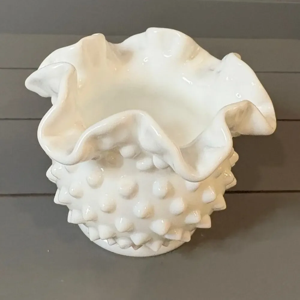 Vintage Fenton Hobnail Milk Glass 3 